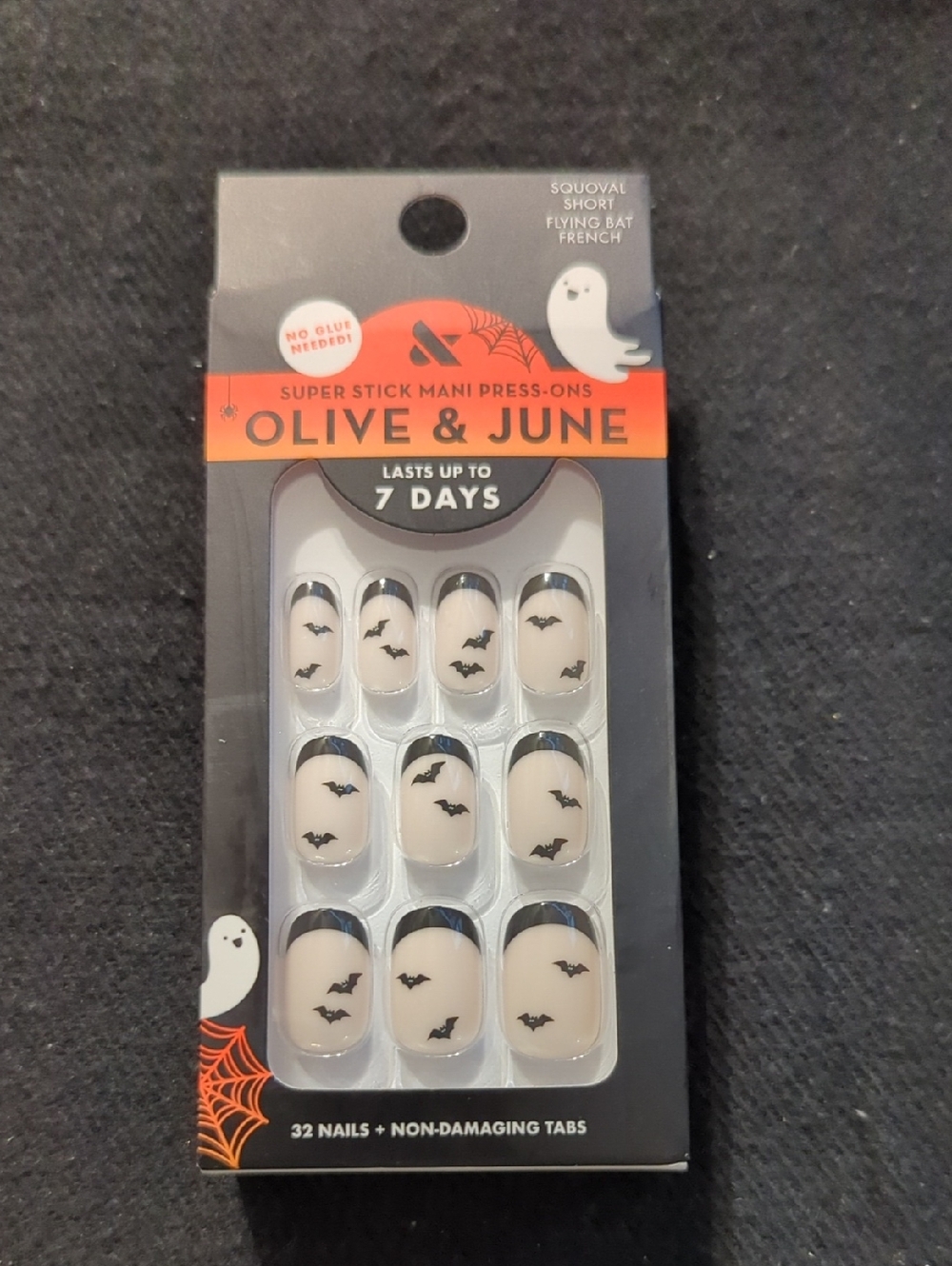 Olive & June Squoval Short Flying Bat French Tip - Press-On Nails
